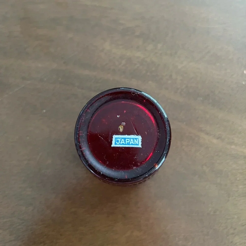 Vintage Red Glass Hobnail Votive Candle Toothpick Matchstick Trinket Holder